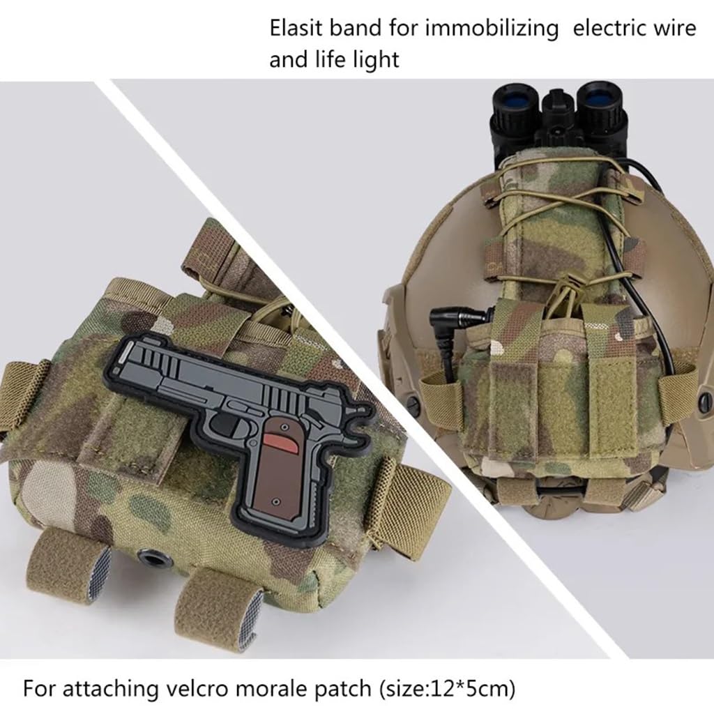 Bolsa Táctica MK2, Funda De Batería For Casco, Caza, Camuflaje, Combate, Bolsa De Batería Táctica Militar (Color : BK)
