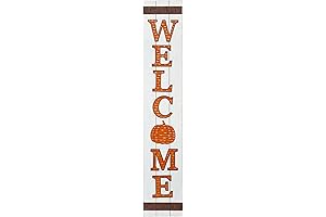 Glitzhome Fall Welcome Porch Sign for Front Door
