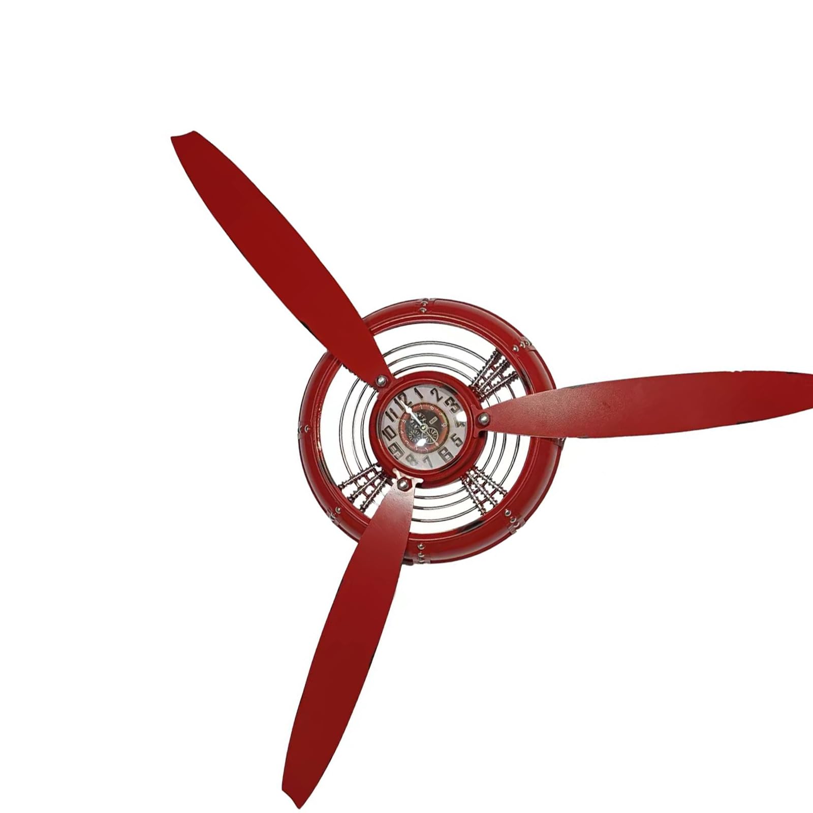 HDOYTXXM Quiet Propeller Wall Clock Iron Deck 26.4x26.4 Inch Vintage Aircraft Sculpture Easy Install Creative Present Concept Clock Present