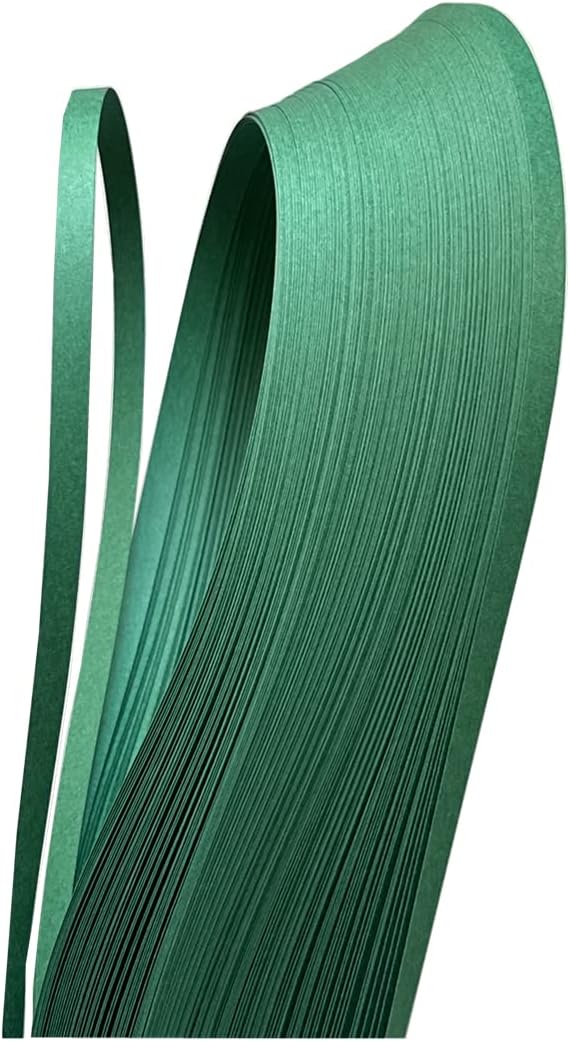 Pestal Dark Green Tone Quilling Paper Strips 3mm 5mm 10mm Paper Quilling Strips Forest Green for Crafts Colored Single Color Origami Paper Filigree Strips (3mm-0.12inch)