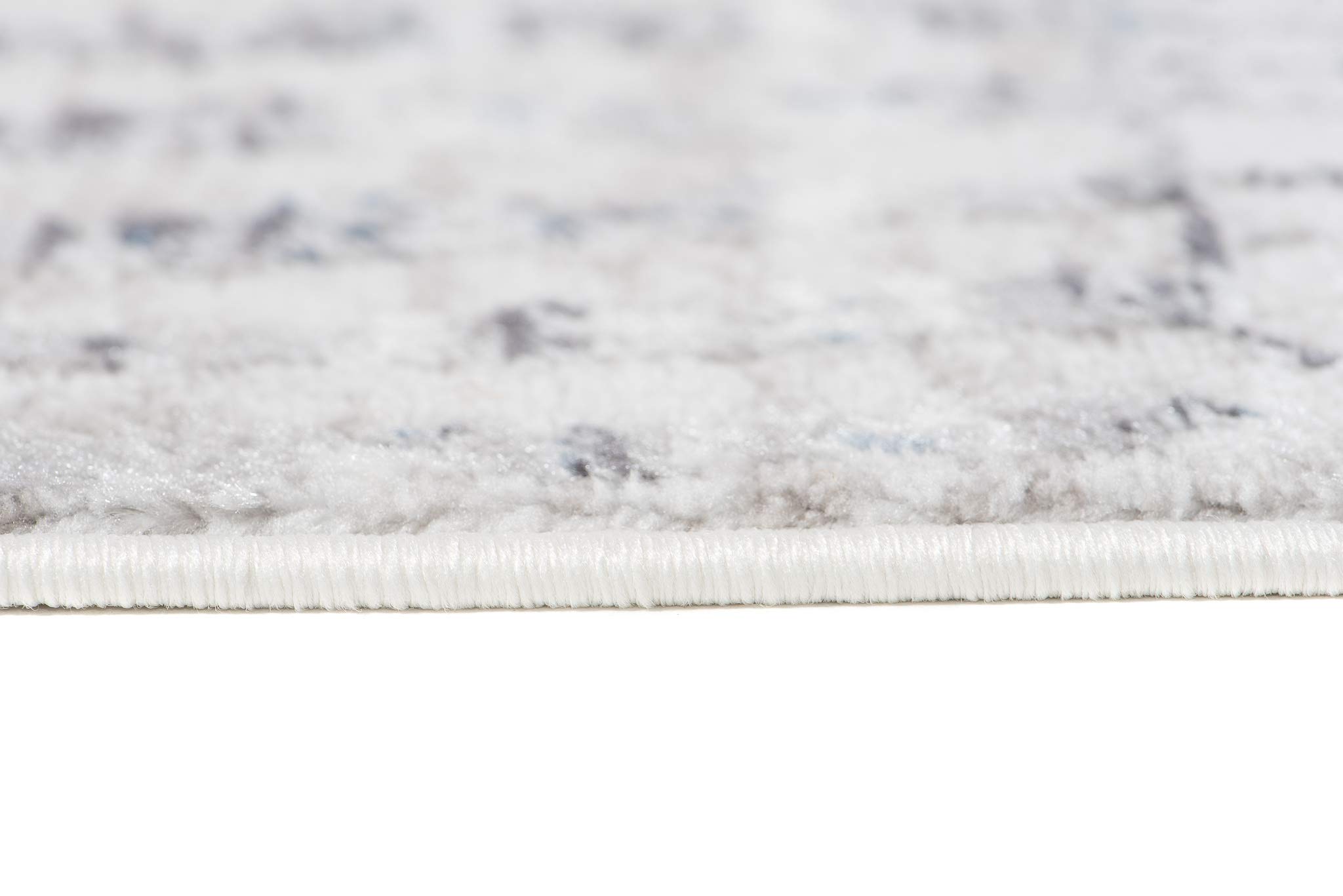 TAPISO Sky Tapis de Salon Chambre Salle à Manger Adulte Bureau Design Moderne Bleu Clair Gris Clair Vintage Moucheté Motif Ethnique Poil Court Doux Moelleux 80 x 150 cm