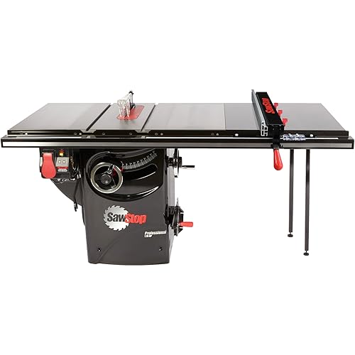 Professional 1.75HP Cabinet Saw with 36” Professional T-Glide Advance Rip Fence, Rails & Extension Table