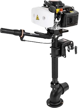 55CC 4-stroke Outboard Motor with Fuel Tank, 4HP Gasoline Power Boat Motor with CDI Ignition System, Outboard Boat Motors for Plate Height of 13.12 Inches or Less Boats