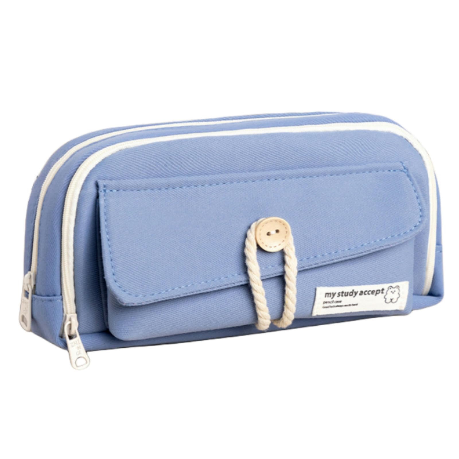 RUDDOG Pencil Case Pencil Case Large Capacity Pencil Pouch Handheld Pen Bag Cosmetic Portable Gift For Office School Teen-Blue