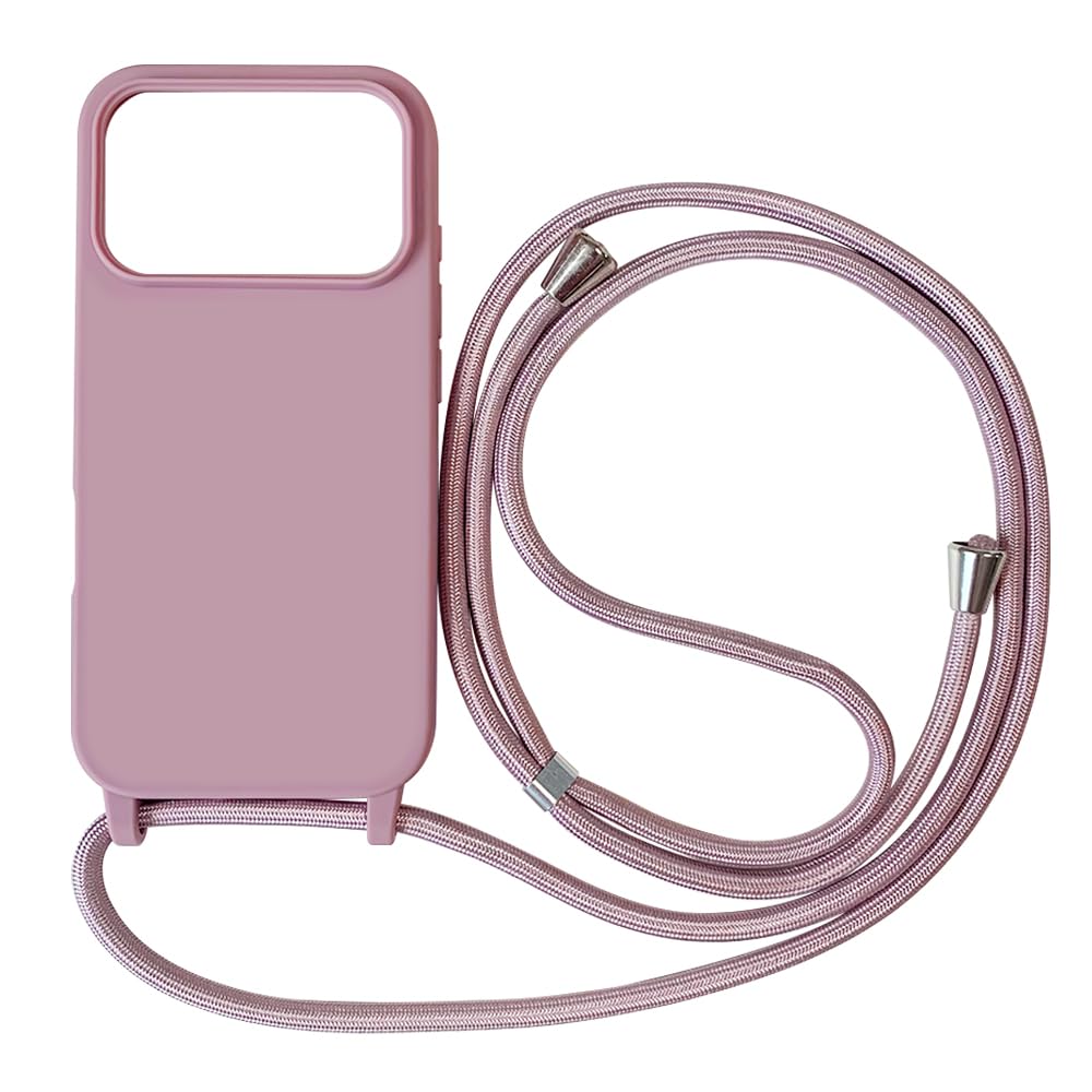 Funda Compatible con iPhone 16(6.1"),Ajustable Collar Correa de Cuello Cordón Cuerda Carcasa TPU Bumper Silicona Skin Caso para iPhone 16(6.1")-Rojo — view 65