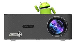 2024 BORSSO BS40 Android Native 1080P Fully Automatic, Semi Closed Engine 4K HDR Projector for Home, Ultra Bright 2000 ANSI, Two-Way HDMI ARC & CEC, BT 5.2, Dual-Band Wi-Fi.