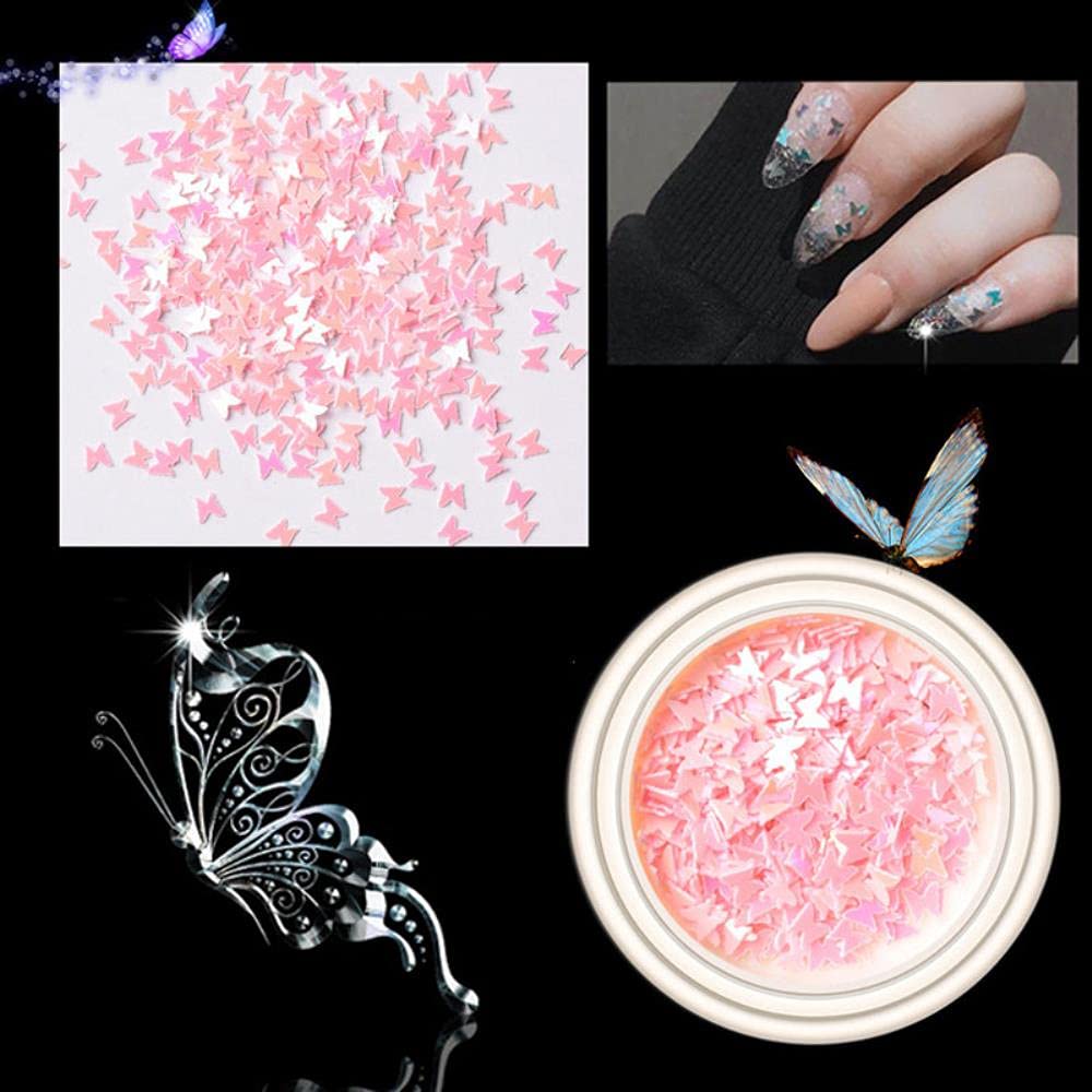 6x Nagelglitzer Mit Schmetterlings-Motiv – 3D Pailletten Für DIY, Nagelkunst, Gesicht & Body-Deko