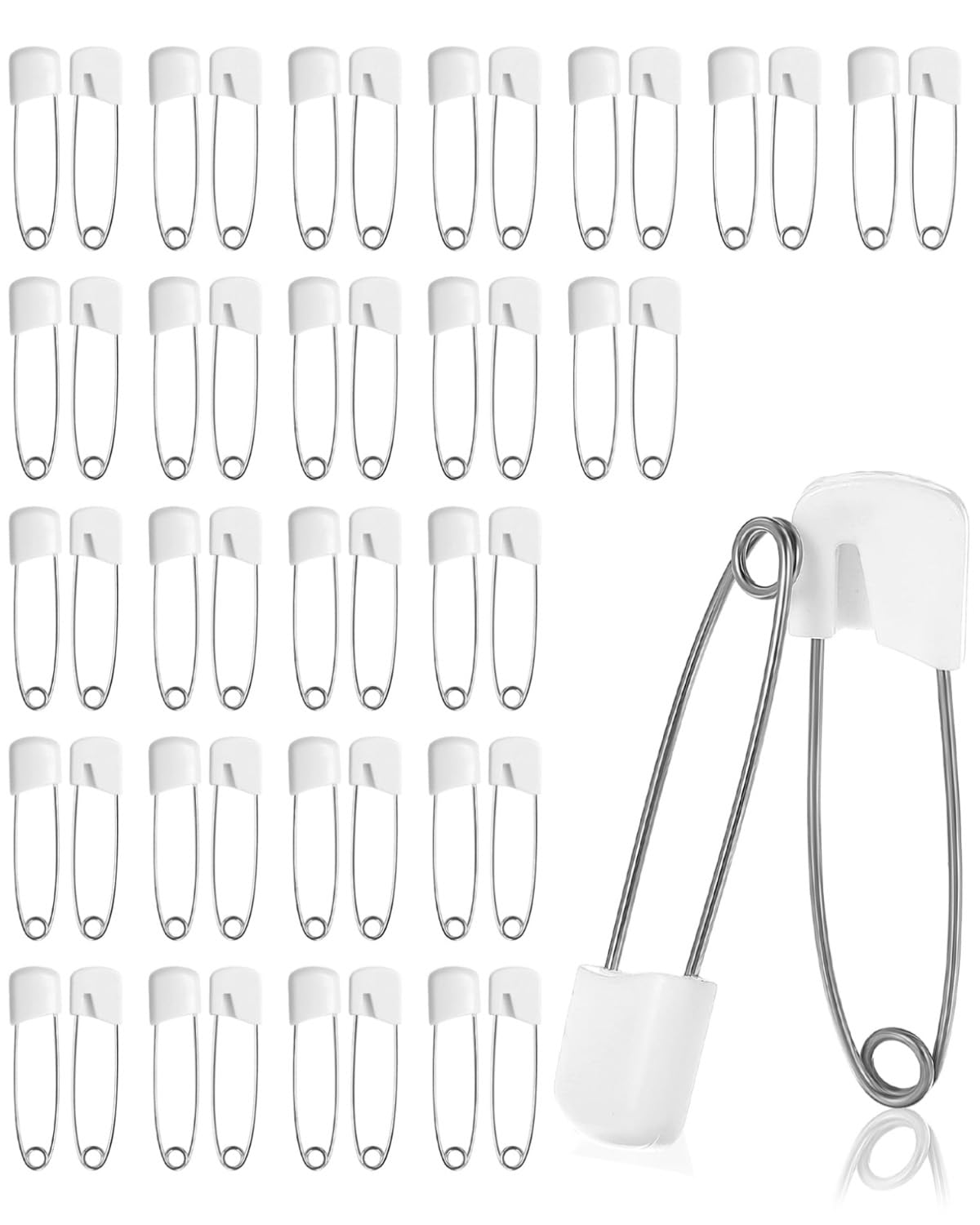 50 Pcs Baby Sicherheitsnadeln 40mm, Bébé Épingles à Couches Tissu Plastique pour les Couches en Tissu épingles de Sûreté Maintiennent le Chiffon de Verrouillage