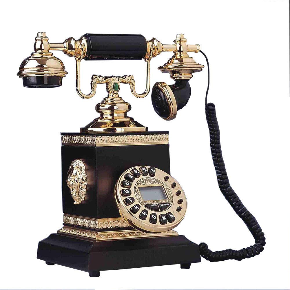 Wenwen Phone European Retro Silicone Key Antique Telephone Retro Phone from a Tree and Metal Phone Creative Simple Home landline Phone Decoration