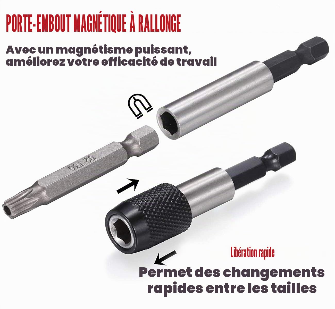 Set de bit de tournevis, ensemble de socket robuste, 214 pièces kit d’outils de réparation portable, mèches à vis