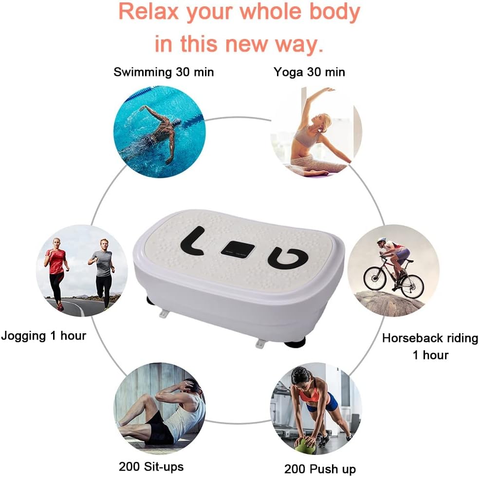 Vibration Plate Exercise Machine - 99 Intensity Levels - Home Vibration Fitness Trainers - Full Body Workout Vibration Platform - Resistance Bands