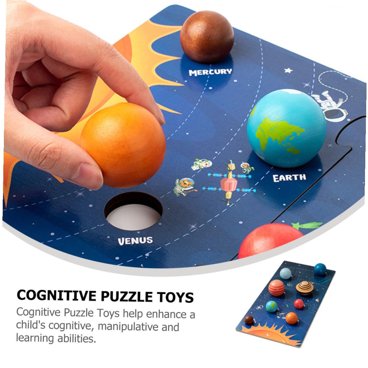 VICASKY Puzzle in Legno Educativi Decorazioni Scuola per Bambini, Rappresentazione del Solare 8 Pianeti per Imparare e Sviluppare Abilità Cognitive