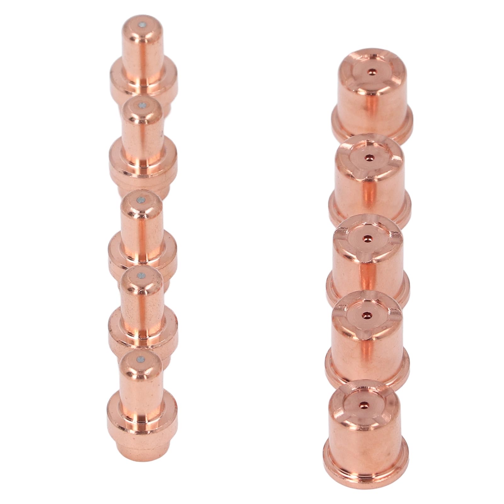 10 Pcs Brass Plasma cutting machine Electrode Nozzle Kit for CB50 Torch, Includes 5 Nozzles and 5 Electrodes, Ideal Replacement Parts for Efficient Cutting, Extends Torch Lifespan