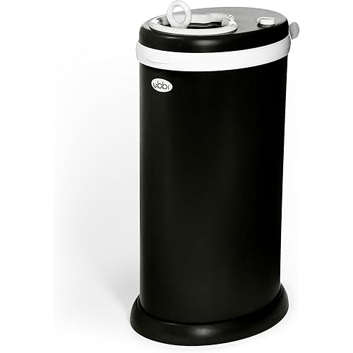 Ubbi Steel Diaper Pail, Odor Locking, No Special Bag Required, Award-Winning, Registry Must-Have, Matte Black