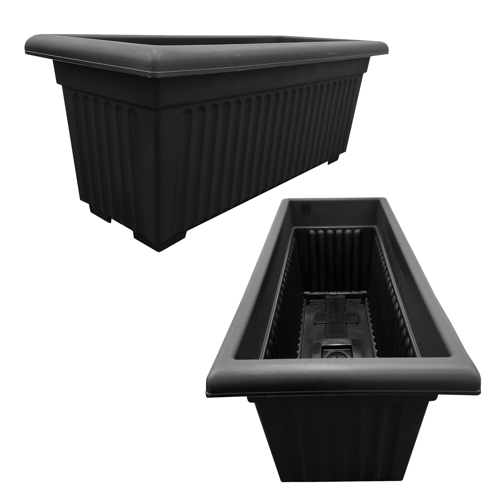 STAR SUPPLIES Black Rectangular 70cm Lightweight Sovereign Trough Flower Garden Patio Planters Form Home & Garden (2)
