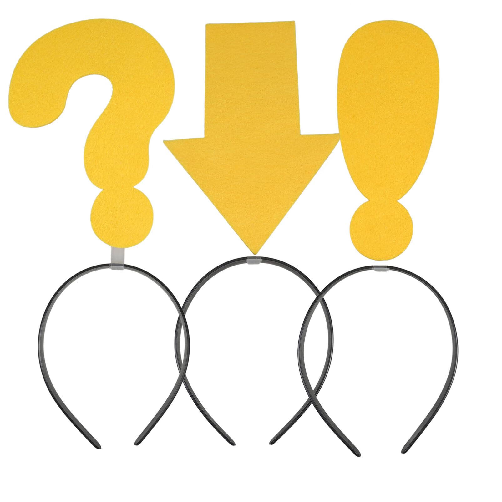 TOYANDONA Arrow Headband, Question Mark Headband Yellow Arrow Boppers Halloween Hair Hoop Novelty Item Headpiece Costume Hairband Party Photo Booth Props