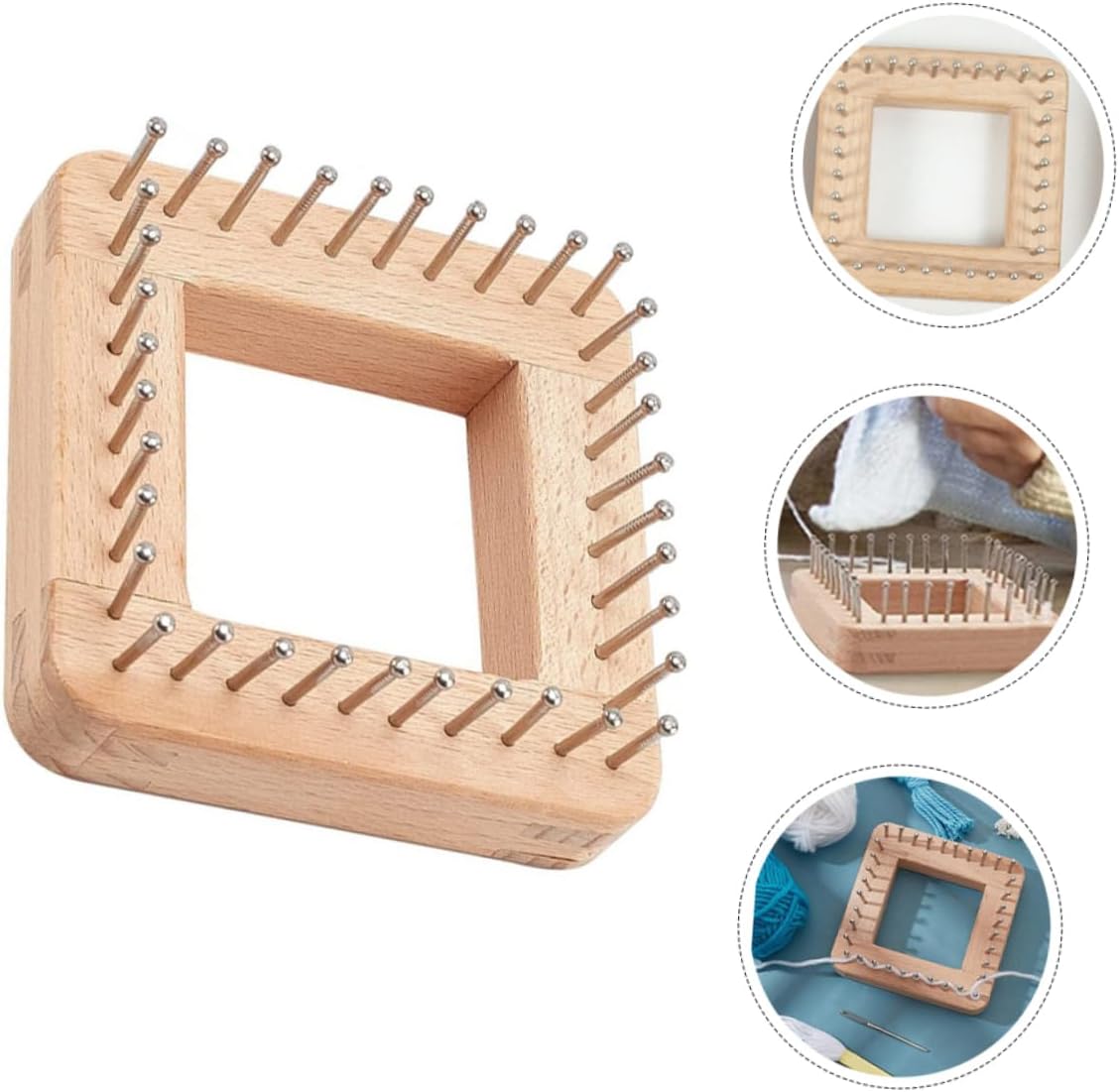 Square DIY Knitting Loom for Hat and Scarf, 10x10cm