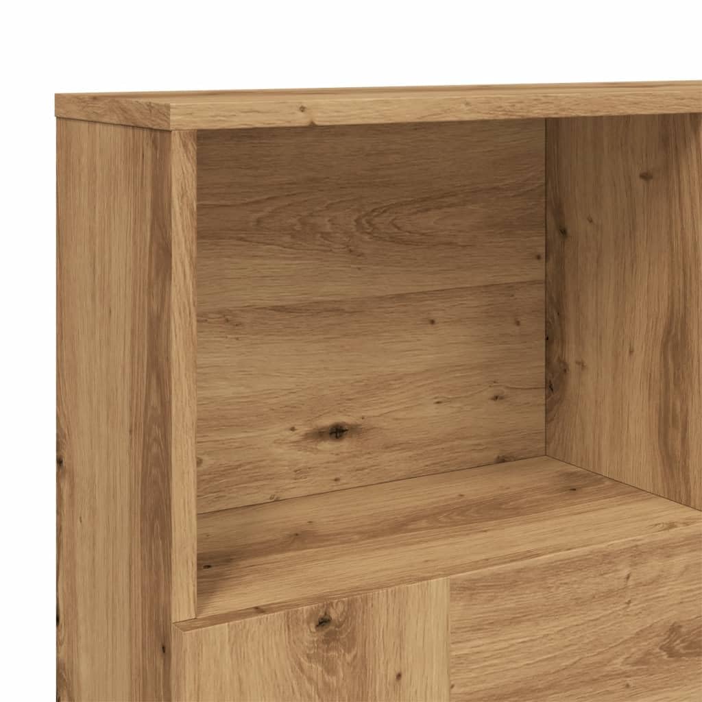 Homgoday Cabecero de roble artesanal de 120 x 19 x 103,5 cm, aglomerado, muebles, baúles y baúles, contenedor de jardín, porta herramientas de jardín, puf de exterior, baúl de exterior