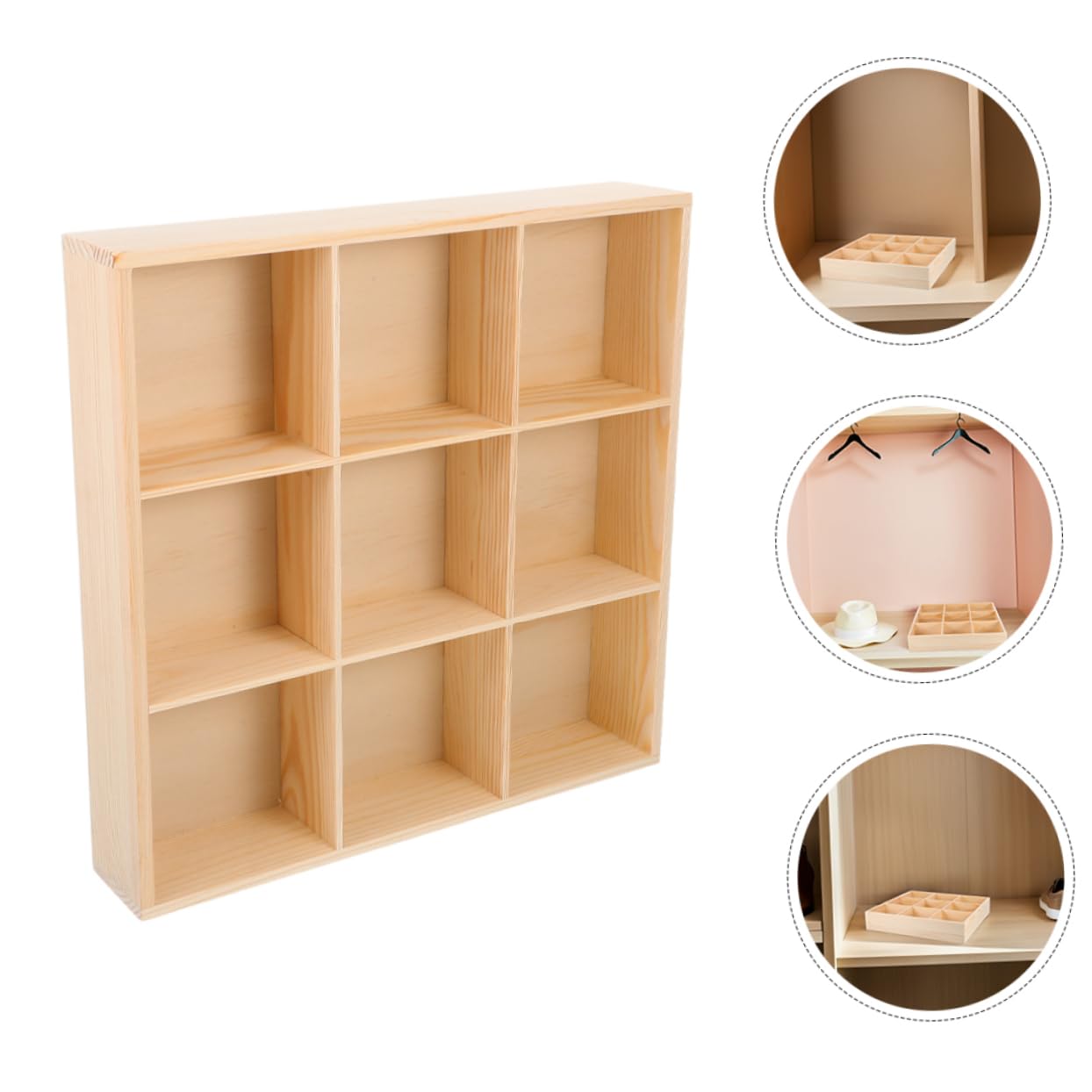 Garneck 2pezzi Organizzatore per Scatola Scomparti per Calzini Biancheria Intima e Oggetti Piccoli Contenitore in Legno per Armadi Salvaspazio