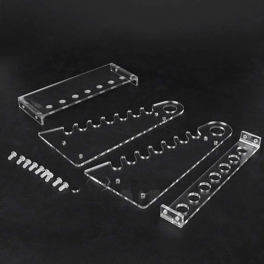 Zerodis 1.5cm Hole Organic Glass Trapezoid Pipette Pipette Rack Supporting Holder