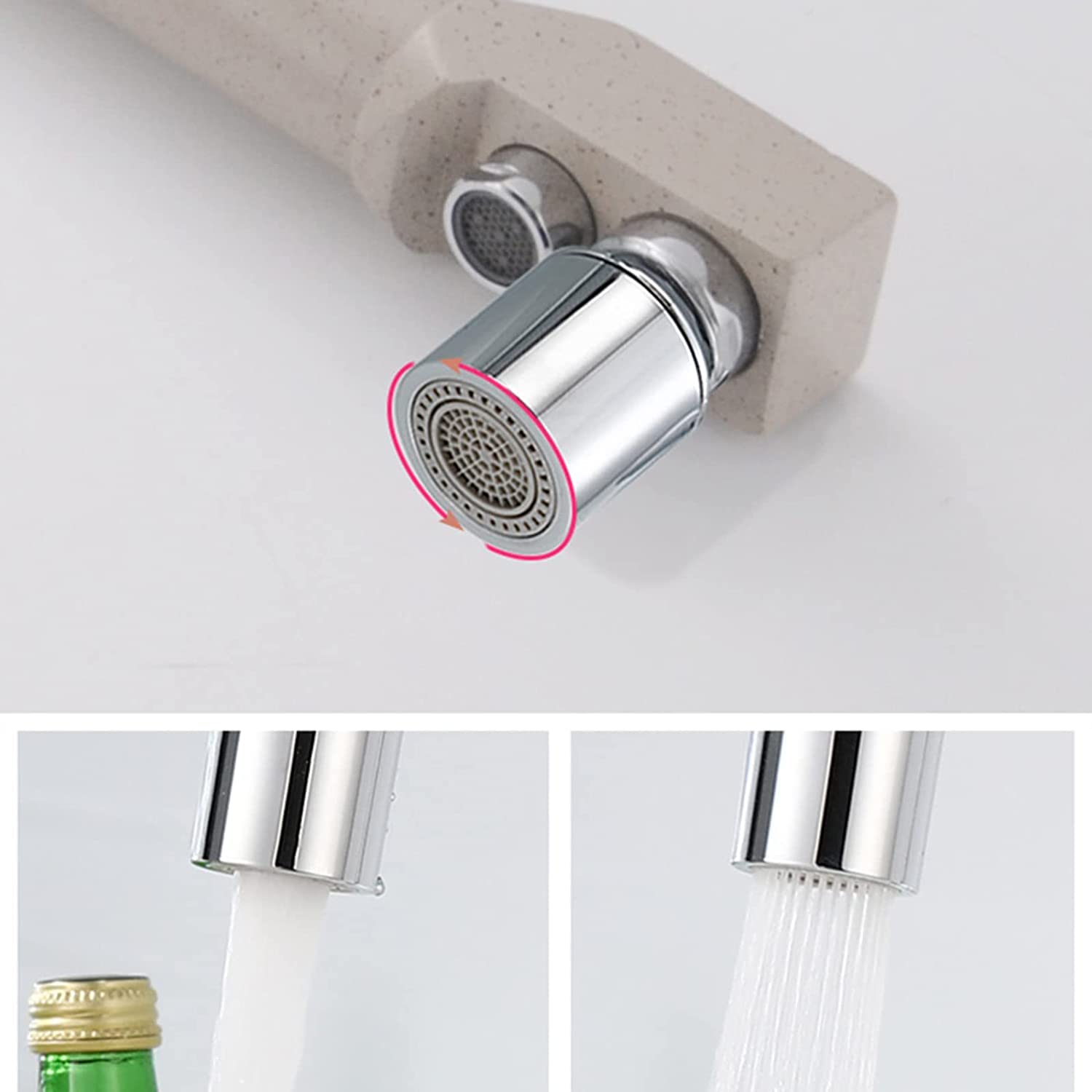 Grifo de Cocina de 3 vías, Mezclador 3 en 1 con Filtro, Compatible con purificador de Agua, Modo Dual y Modo Simple, Ideal para Sistemas de ósmosis, fácil instalación y diseño Duradero.