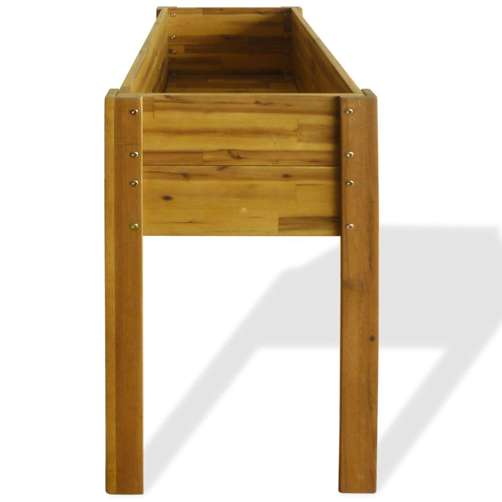 Homgoday Pflanzgefäß für den Garten, Hochbett für den Garten, aus massivem Akazienholz, Pflanzgefäß für den Garten, Pflanzgefäß für den Außenbereich, Blumenkasten für den Balkon