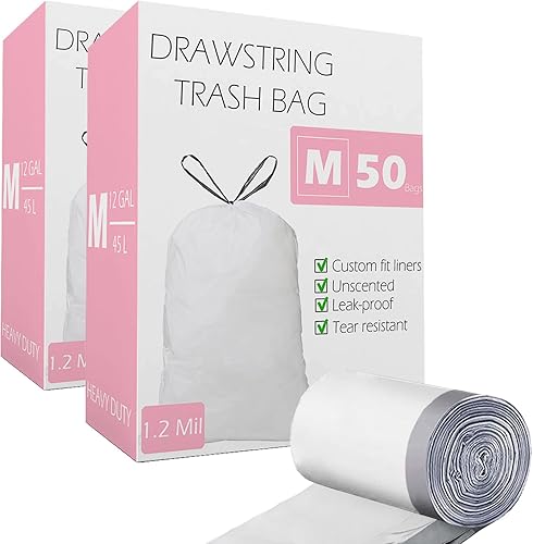 Miniatura 9 de Repaironics Code Q (50 unidades) Bolsas de basura resistentes de 13-17 galones con cordón compatibles con Simplehuman Code Q bolsas de basura de