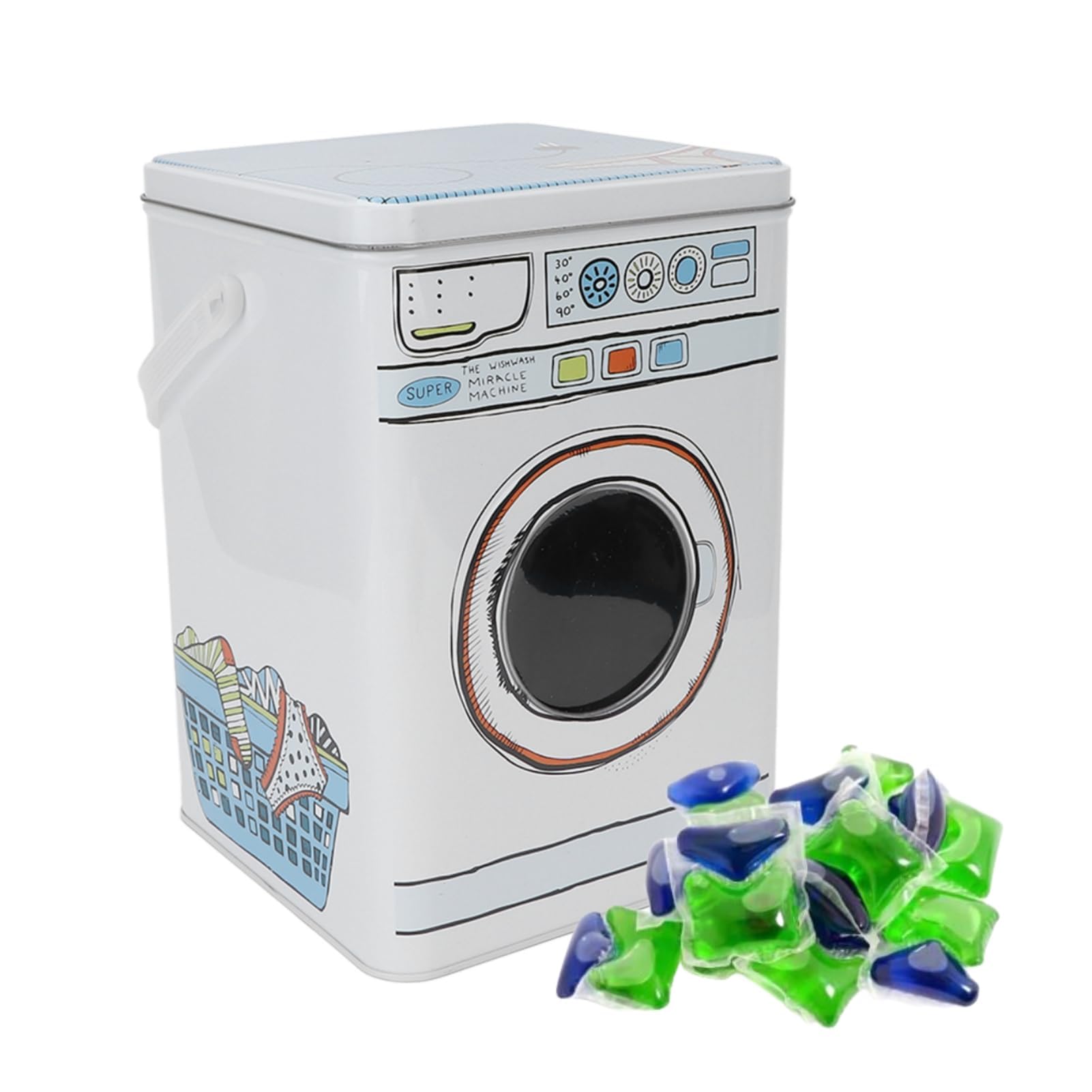 Pojemnik na proszek do prania, metalowy pojemnik na proszek do prania, metalowe pudełko do prania o dużej pojemności Pojemnik na detergent do prania o dużej pojemności do przechowywania tabletek do pr