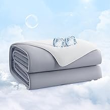 EASELAND Queen Tencel Cooling Comforter for Hot Sleepers - Double-Sided Lightweight and Breathable Fabric for Night Sweats - All Season Cooling Blanket Machine Washable（90x90in, Grey）