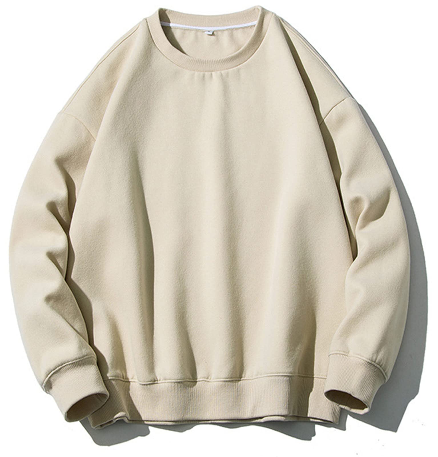 OphestinMens Crewneck Sweatshirt Long Sleeve Plain Jumper Sweater Casual Top