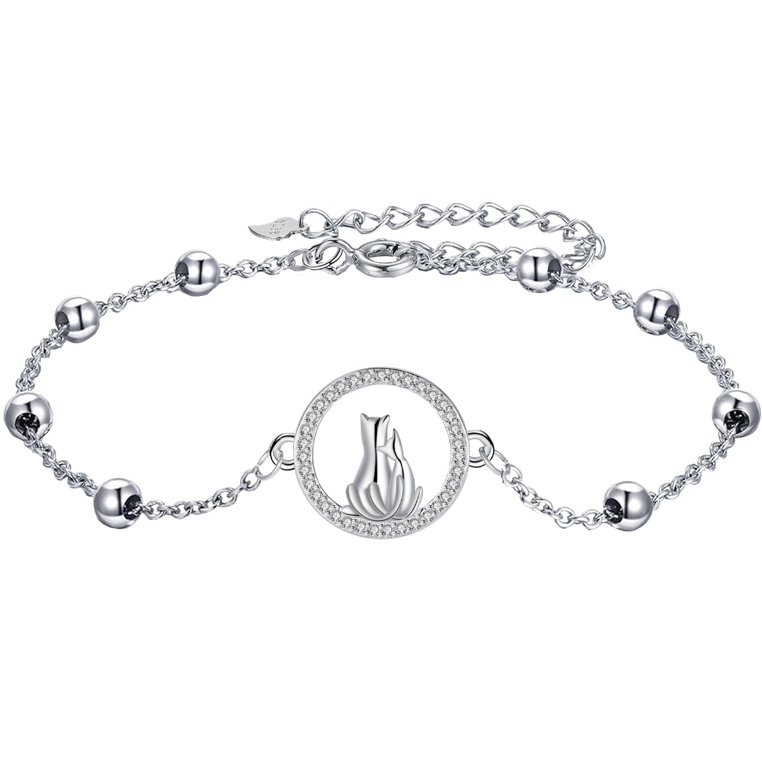 J.MUEN Unendlichkeit Armband Damen Silber 925 Herz Anhänger