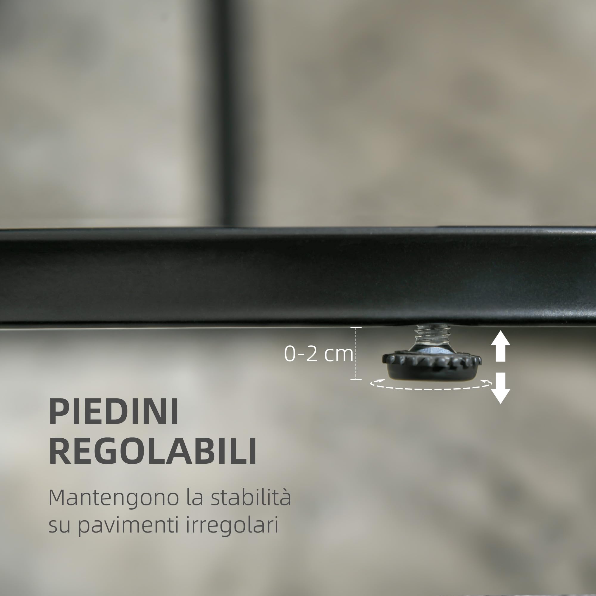 HOMCOM Tavolino Salotto Sovrapponibili con Piano Effetto Marmo, Tavolino da Salotto Moderno con Piedini Regolabili in MDF e Acciaio, per Soggiorno, Camera da Letto, Nero