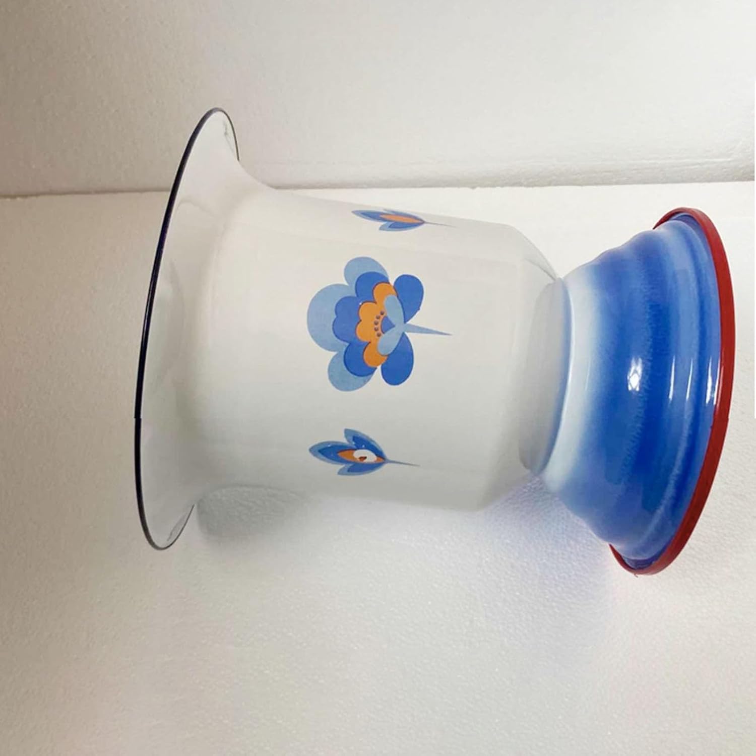 Urine Bottle，Male Urinal Enamel Spittoon Chamber Pots for Women and Men with Lid Urinal Bucket Toilet Bed Pans Handheld Portable Household Potty(Blue a,Large)