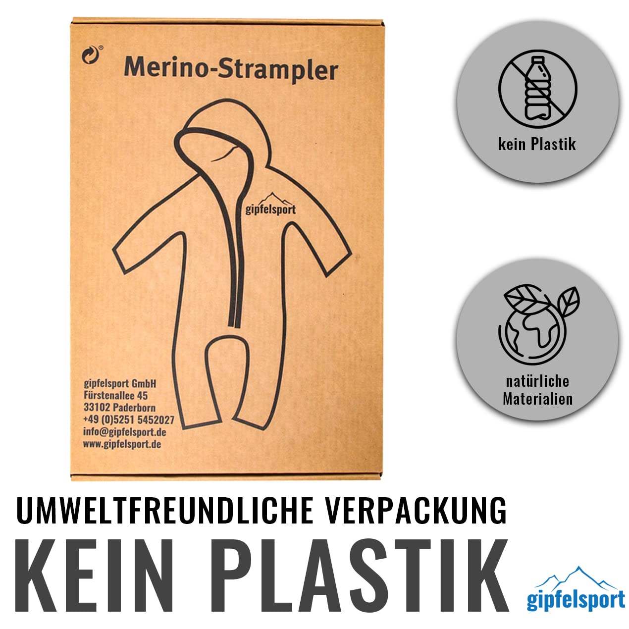 gipfelsport Wollwalk Overall Baby - Walkoverall mit Reißverschluss aus Natur Merino Wollfleece I Wollanzug, Wallwalkoverall aus Schurwolle für Kleinkinder, Babys