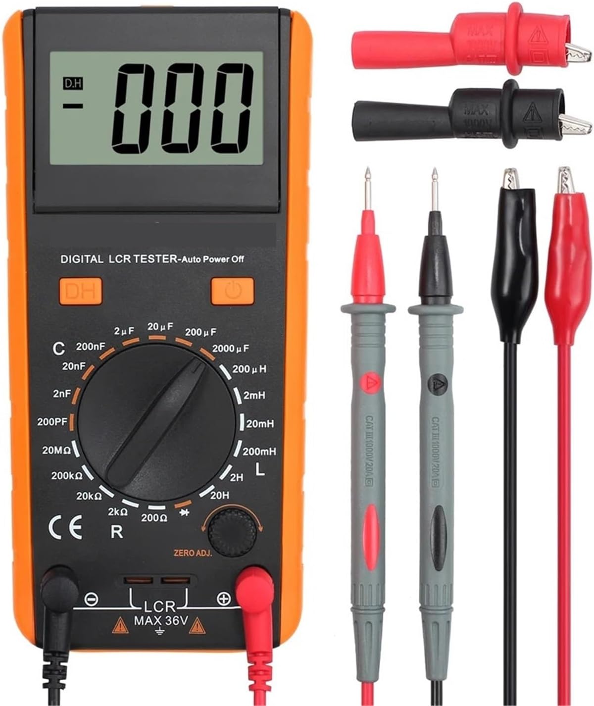 Cyfrowy multimetr, Cyfrowy multimetr LCR miernik tester do indukcyjności pojemności rezystancji wyświetlacz LCD miernik narzędzia pomiarowe zestaw