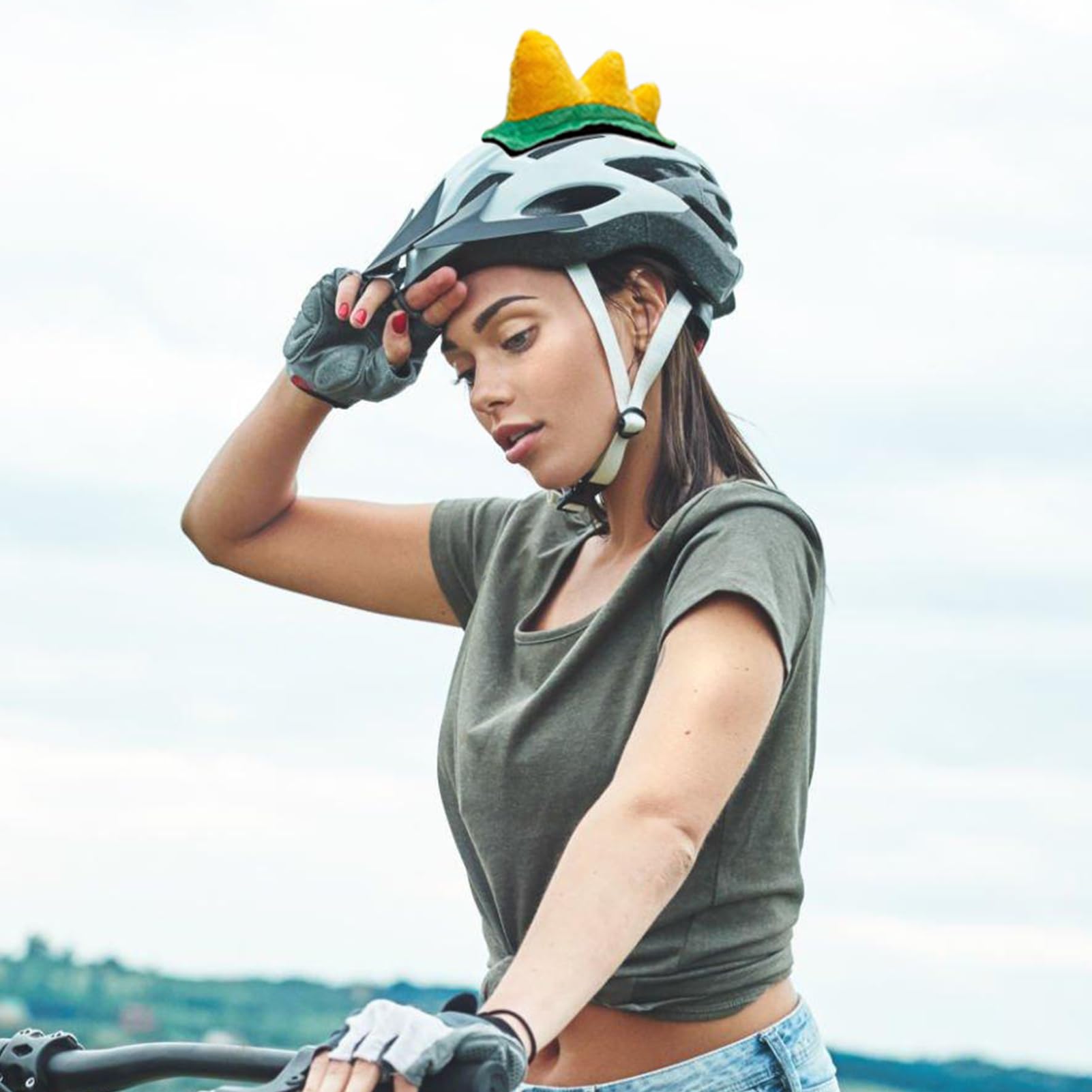 Plüschige Froschaugen-Hutaufkleber - Lustige Helmdeko Für Auto, Motorrad & Fahrrad