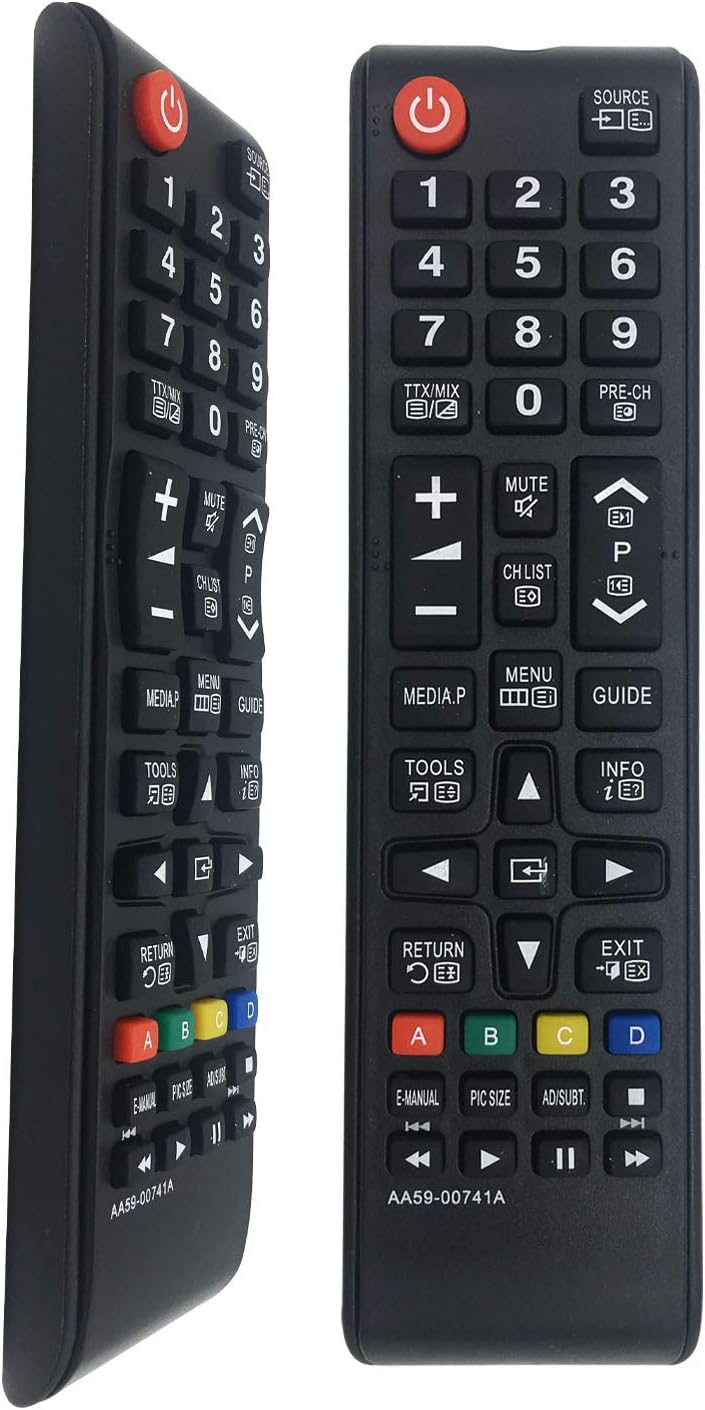 Replacement Samsung Remote Control AA59-00741A for Samsung 5/6/7 series 3D LCD LED Smart TV Remote Controls – No Setup Needed