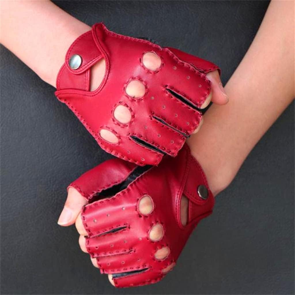 n/a Men's Leather Gloves Wrist Half Finger Gloves Men's Fingerless Gloves Mittens Driving Gloves (Color : A, Size : Large) : Clothing, Shoes & Jewelry
