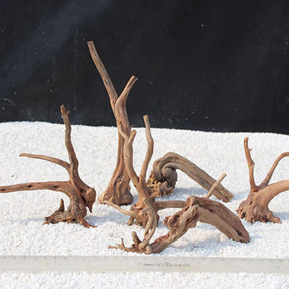 VILLCASE Madera Flotada Natural 4 Piezas Decoraciones Acuario Ramas Ornamentales para Plantas Y Reptiles