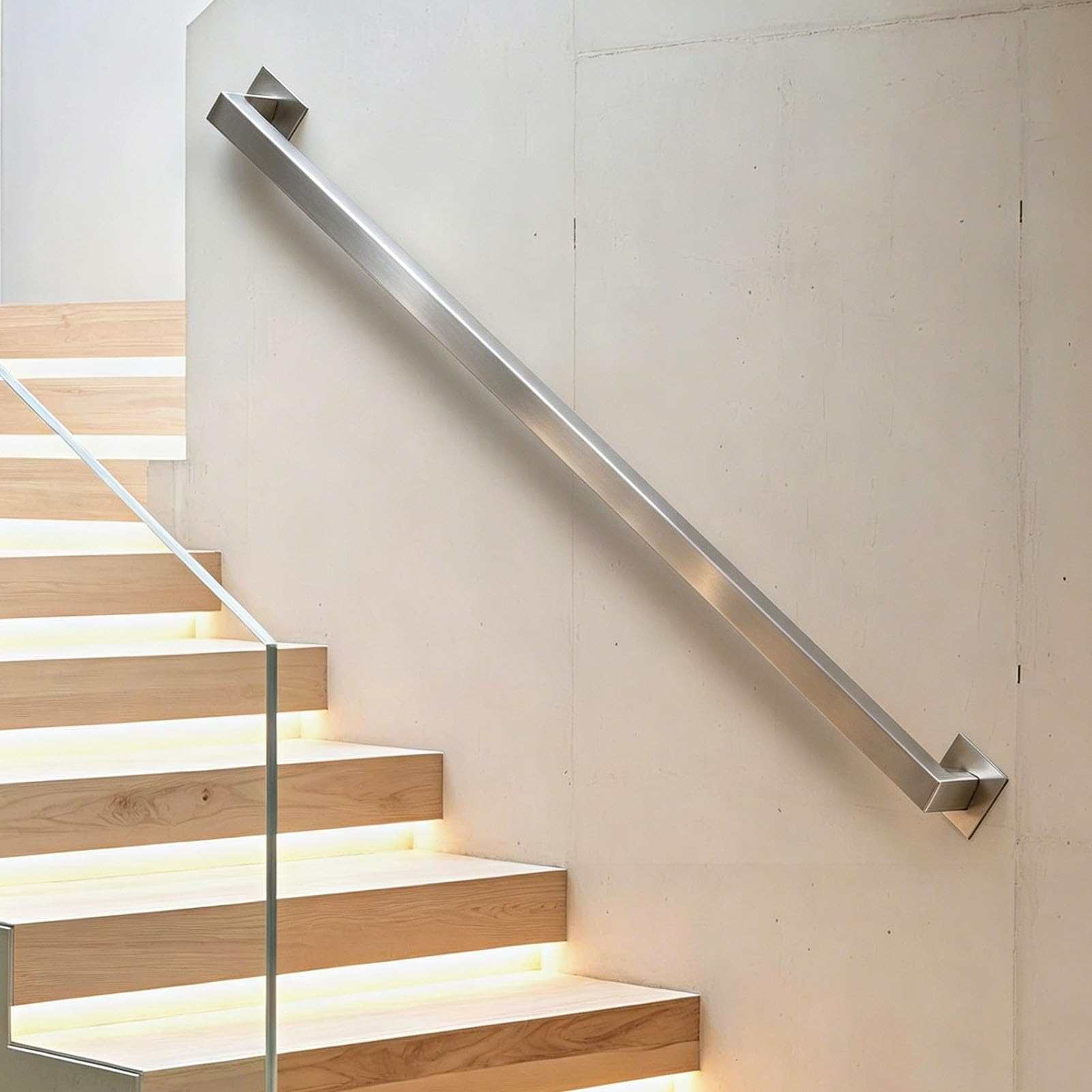 Rampe d'escalier design industriel en acier inoxydable durable 570cm