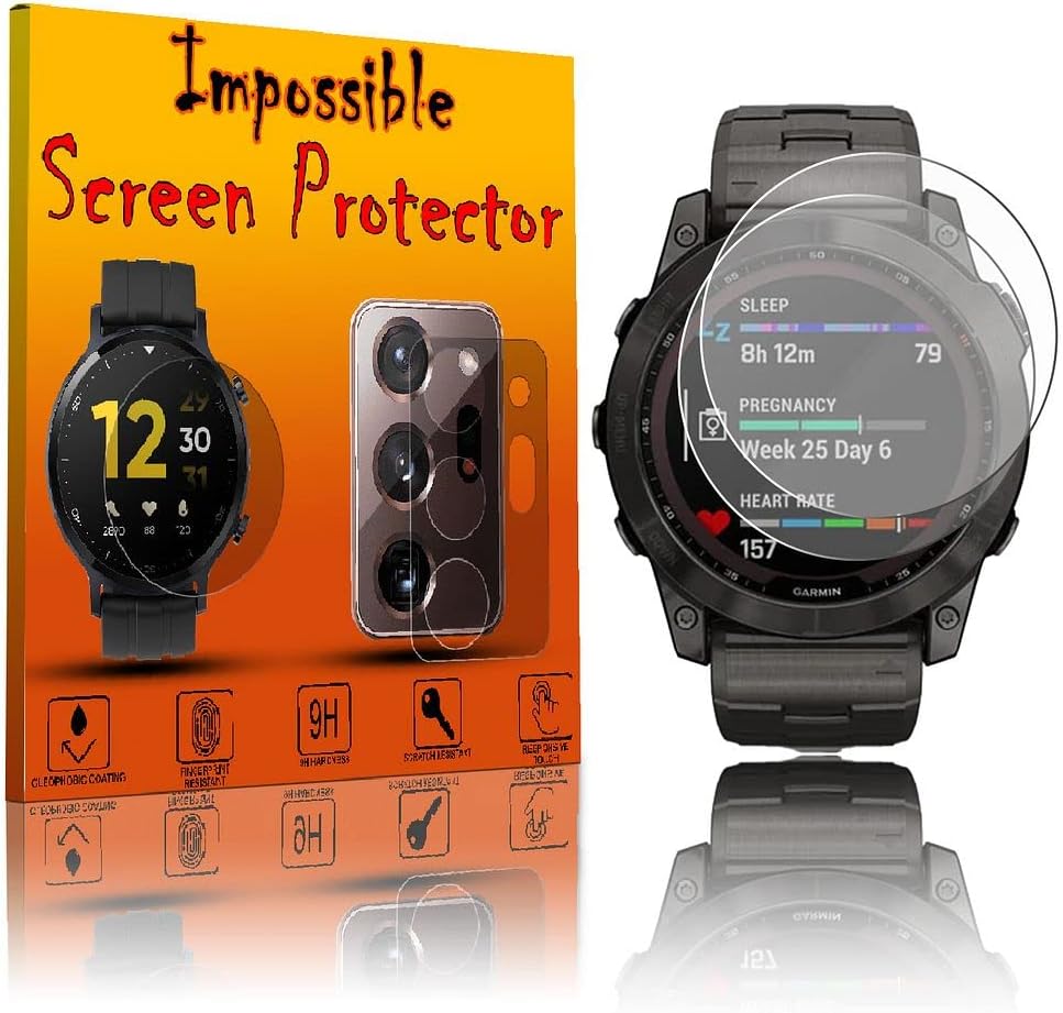 FCS Smart Watch Screen Protector for Garmin Fenix 7X Sapphire Solar| 9H Anti Shock Flexible Watch Screen Protector Guard (Pack of 3)