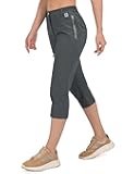 Women's Cargo Capri Pants Hiking Capris Casual Travel Quick Dry Lightweight Outdoor with Zip Pockets