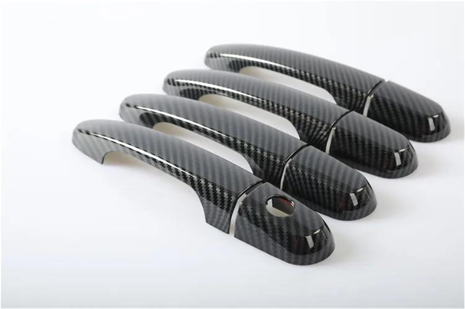 PIWINE Handle Sticker for Kia for Sportage 2005-2013 Carbon Fiber Chrome Car Door Handle Cover Trim Sticker Styling Auto Accessories(Carbon Handle)