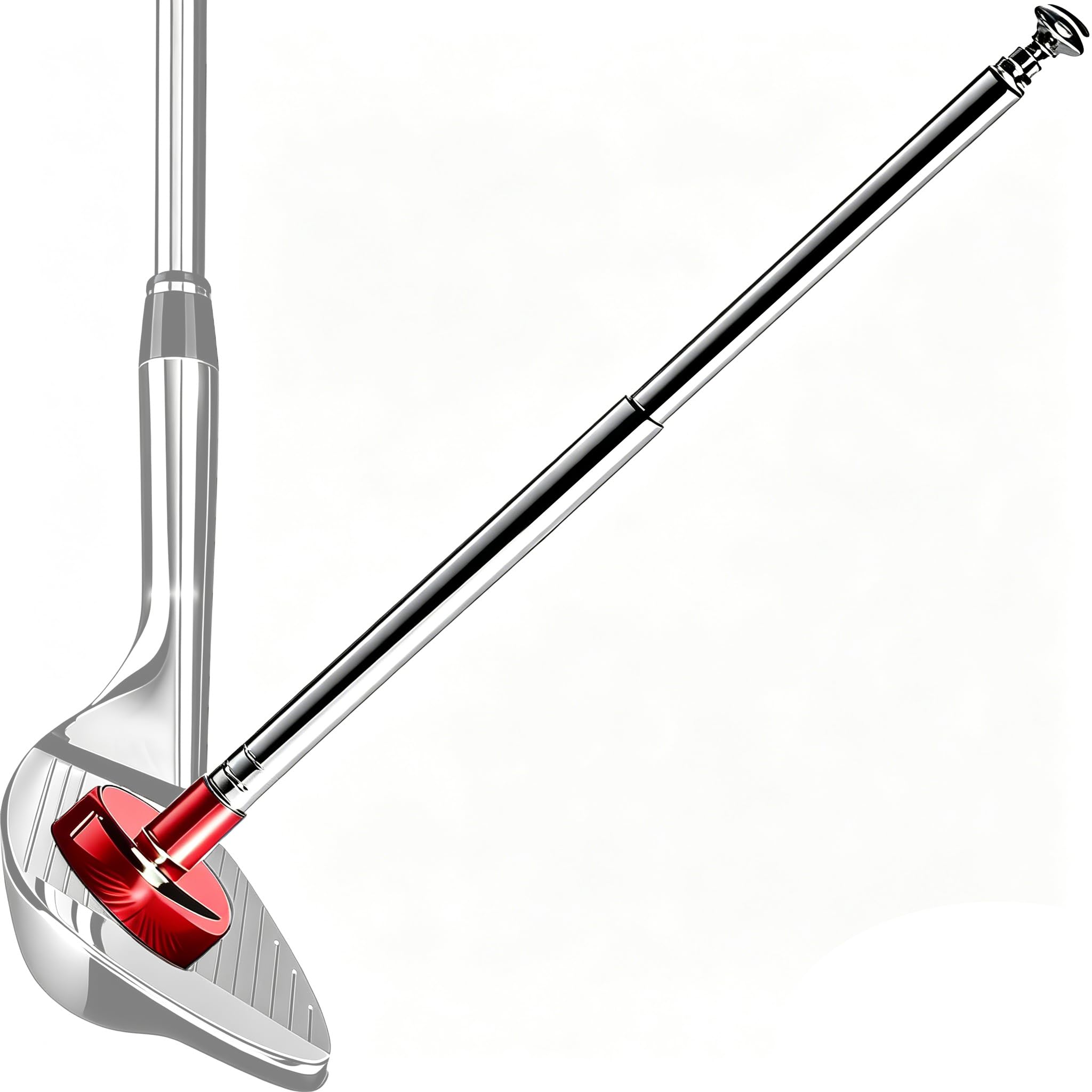 JUNNEE Golf Alignment Rods, 7 Length Adjustments - Golf Alignment Stick Corrector Lie Angle Tool, Golf Swing Training Aids Aiming Stick - Golf Club Face Aim, Visualize and Align Your Golf Shot (Red)