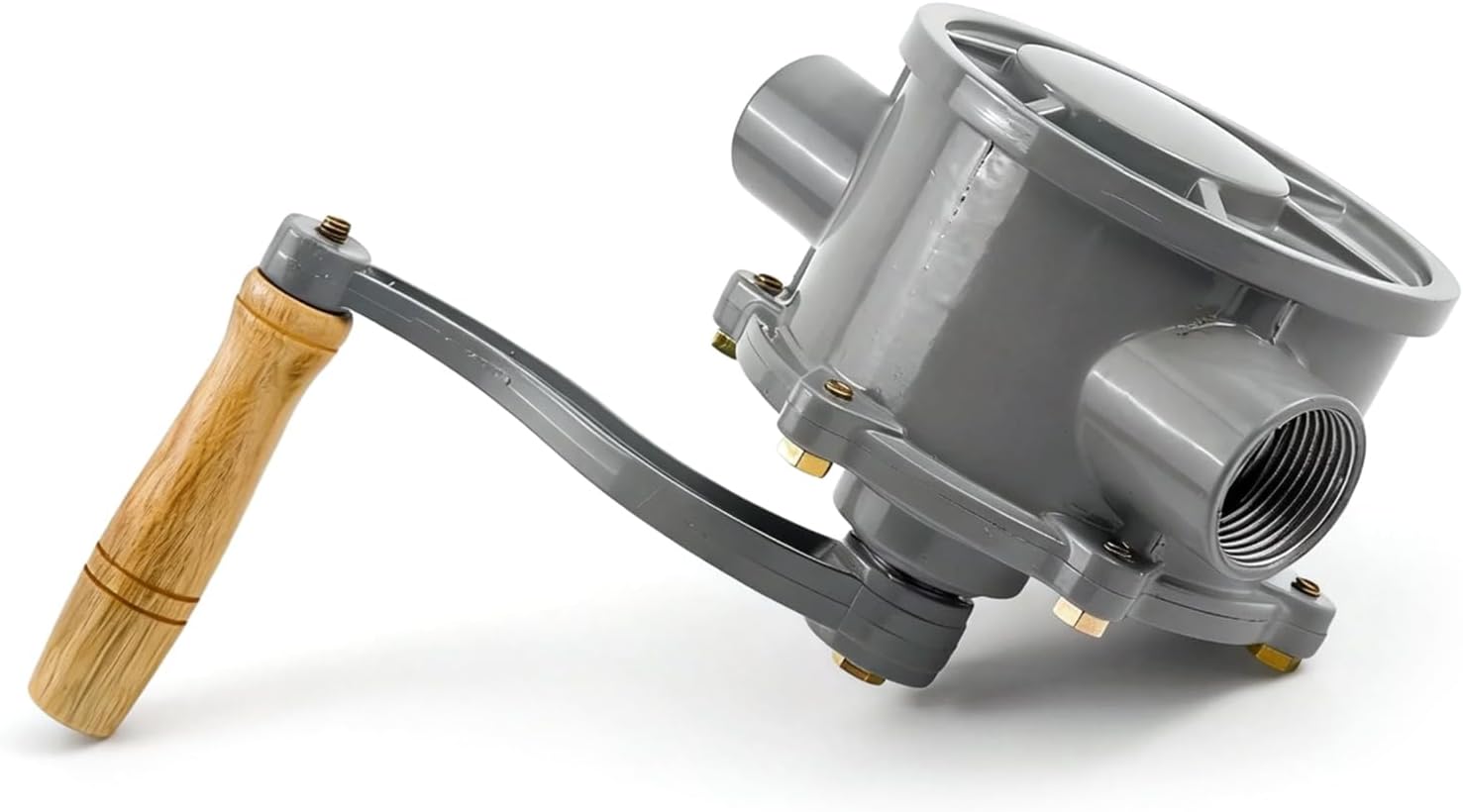 NPT Thread Gas Caddy Pump, Rotary Pump for 30 Gallon 35 Gallon 40 Gallon Gas Fuel Diesel Caddy, Inlet Pipe 1-1/4", Outlet Pipe 1"(Hand Siphon Pump+Sealing Tape)