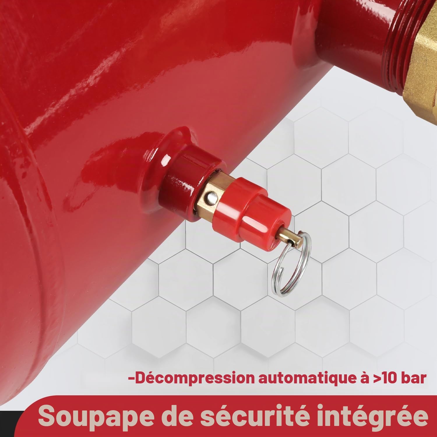 Gonfleur de pneu à air 20 L, 255 x 420 mm, pression de travail 8 bar, max. 10 bar, pour voitures, camions, tracteurs et SUV