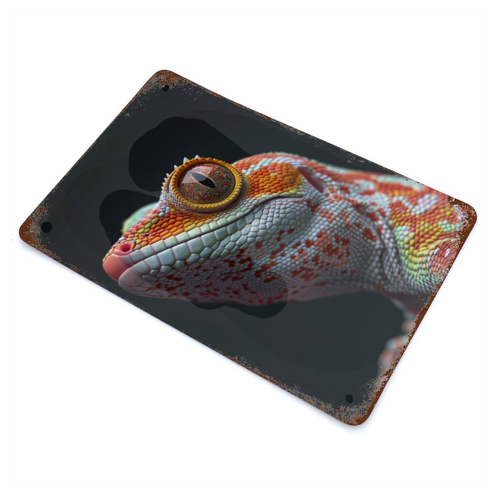 Gecko Retro Metal Sign 11.8"x7.9", Ideal for Cafe, Home Bar And Lounge Decor