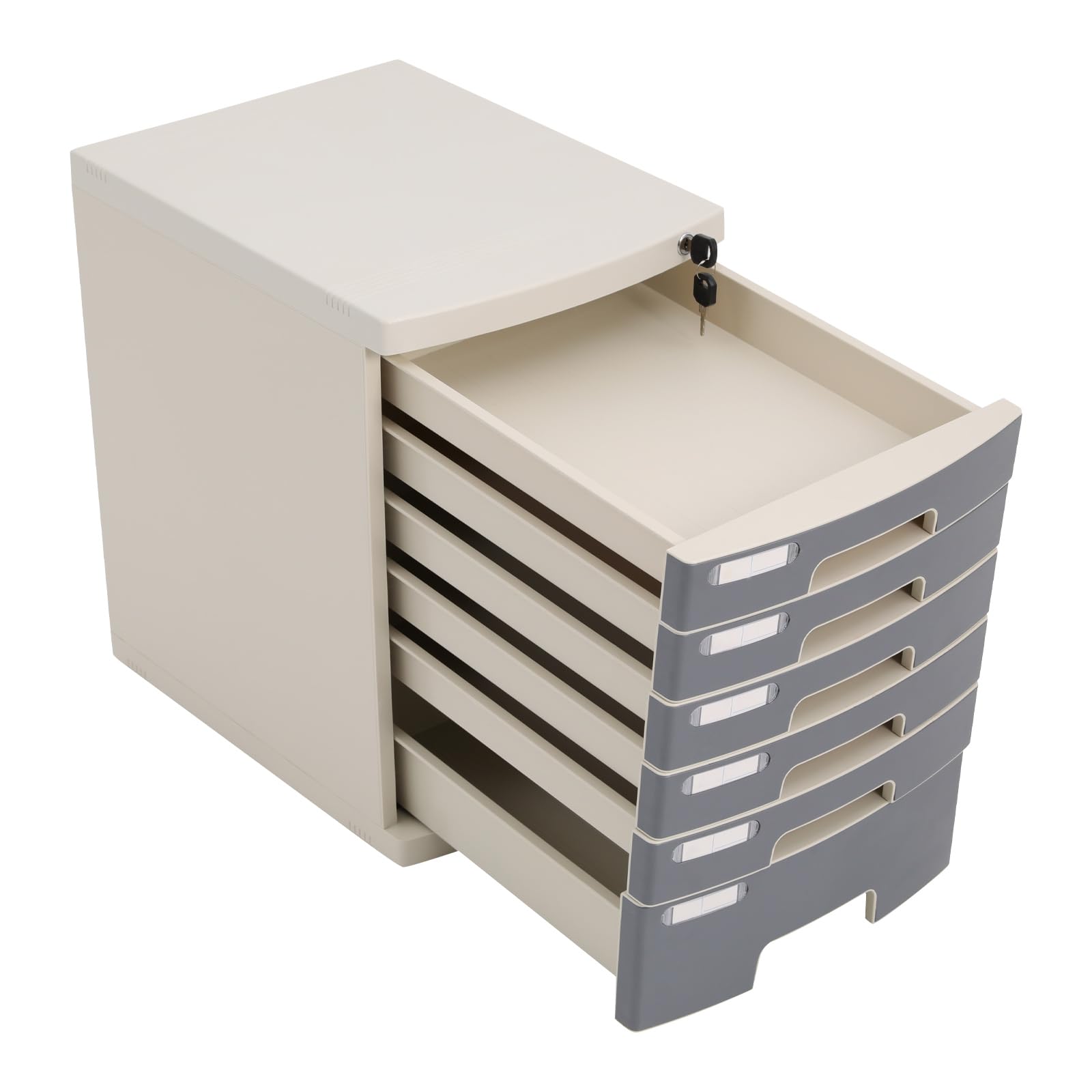 Organizer da scrivania con serratura a 6 livelli con chiave, 2 in e 4 livelli di altezza, salvaspazio, sicuro per la privato, ideale per documenti, utensili, forniture per ufficio