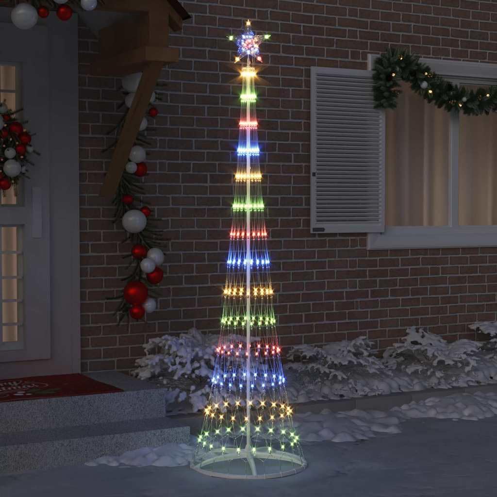 Choinka LED, wielokolorowa, wysokość 250 cm, metal ze stojakiem, 290 świateł, 8 trybów, do użytku wewnątrz i na zewnątrz, trwała, łatwy montaż