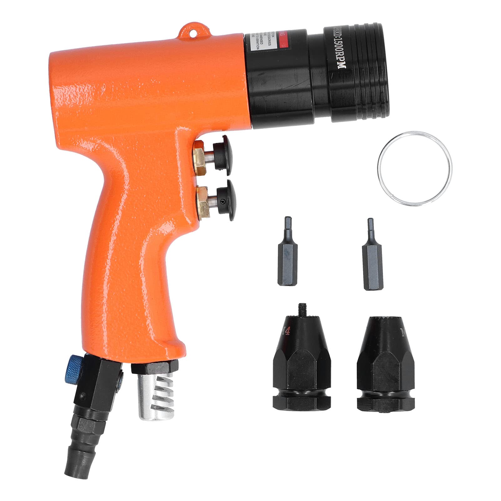 Srliya Herramienta de Remache Neumática Pistola de Tuercas de Remachado de Aire Herramienta de Tuercas de Remache 1500 Rpm Cabezal Autoblocante M3 M4 Entrada de Aire de 1 4 Pulgad